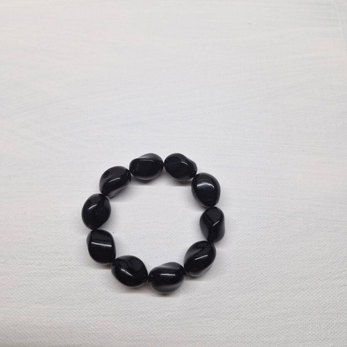 Black elastic bracelet with beads like new