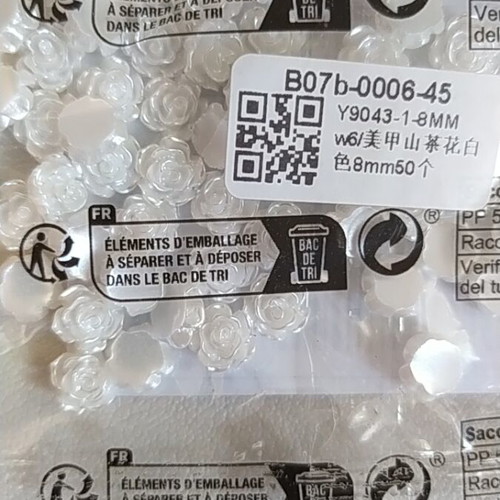 Pearl nail decorations pack of 50 white, 0.8 cm