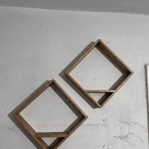 Handmade wall decor pine wood oak shade 30x30cm