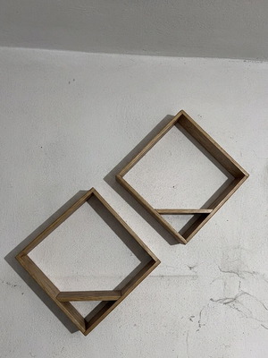 Handmade wall decor pine wood oak shade 30x30cm