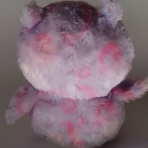 Bauer plush owl used, mobile phone holder 18 cm