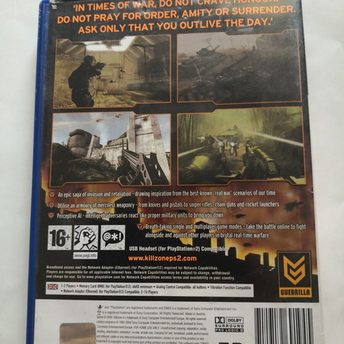 Killzone PS2 game case only