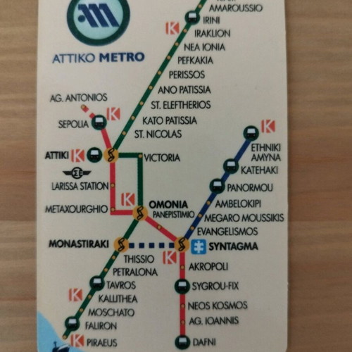 Collectible Metro Map Card like new from Early Operation Months