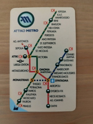 Collectible Metro Map Card like new from Early Operation Months
