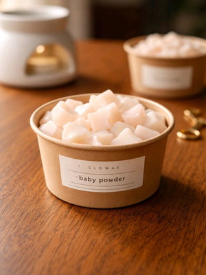 Wax melts 100gr από 100% φυτικό κερί με άρωμα baby powder καινούργιο
