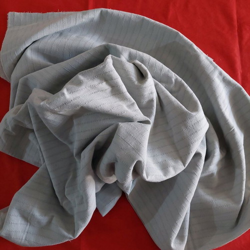 100% Cotton Fabric Striped Light Gray New 240x150cm