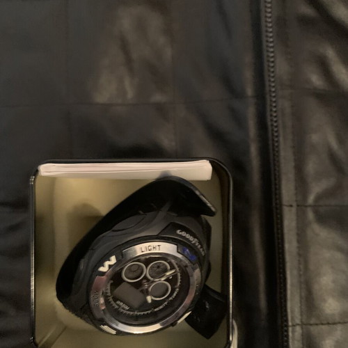 Adidas X Goodyear leather jacket large with Goodyear watch gift like new