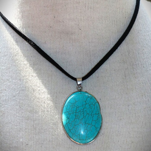 Turquoise Pendant 925 Sterling Silver Navajo Indian New