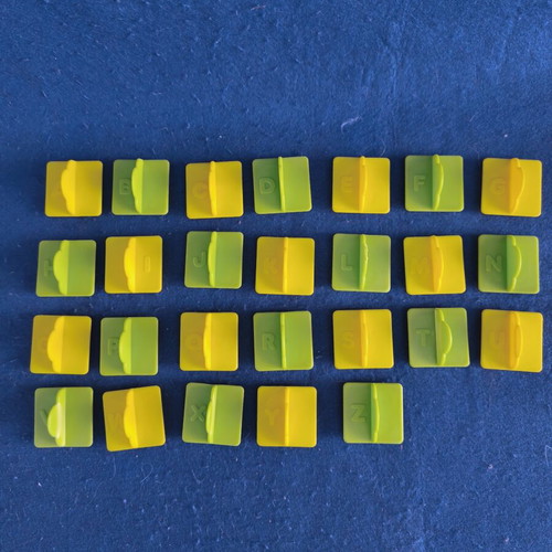 Alphabet molds used for playdough, English ABC
