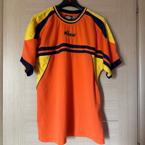 Royal men's orange sports shirt with yellow and dark blue details, like new, size L