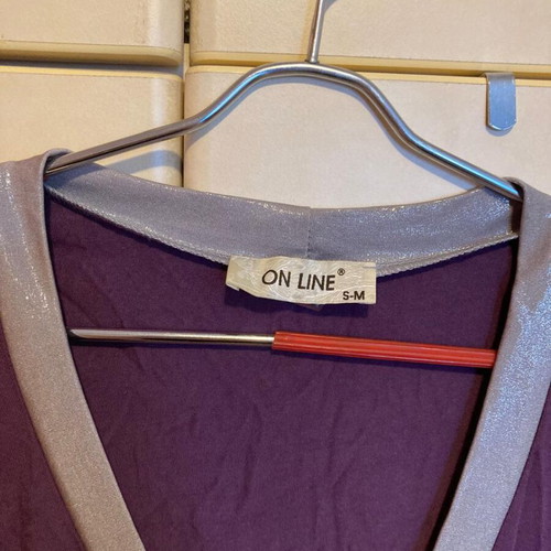 On Line women's blouse like new, purple and silver, size M