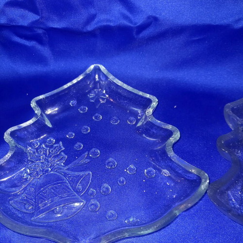 Christmas glass decorations like new, set of 3 for nuts and chocolates