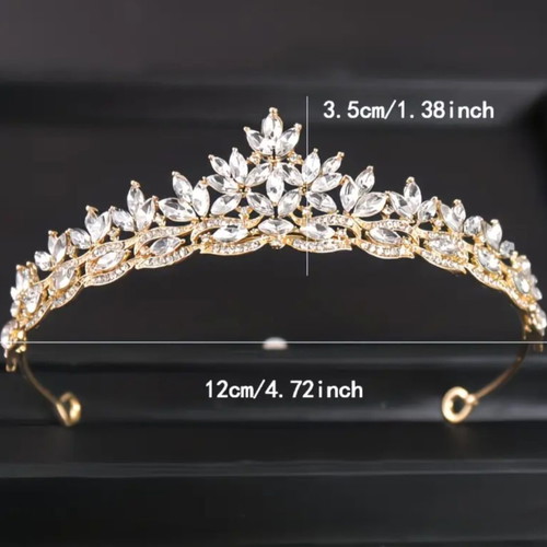 Wedding tiara with crystal rhinestones, new