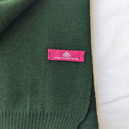 Fornarina wool green scarf new with strass design