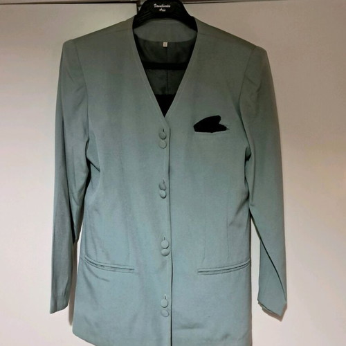Women's suit set jacket and skirt new, vintage, black and green