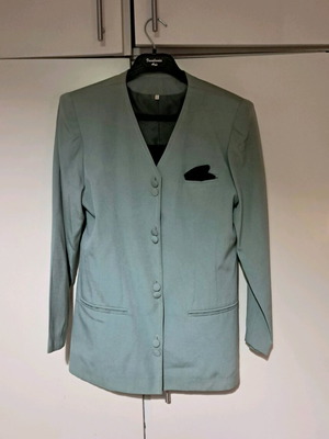 Women's suit set jacket and skirt new, vintage, black and green