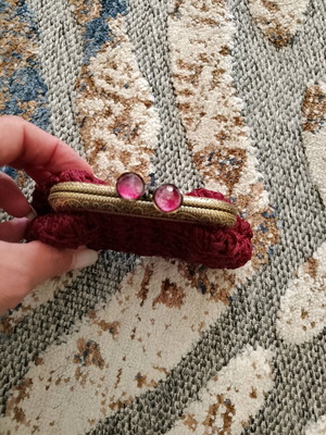 Knitted wallet handmade, new, red