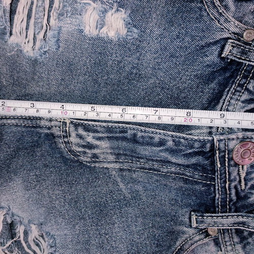 Denim shorts S with distressed details refurbished