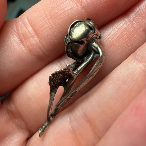 Vintage handmade silver 800 brooch like new, rose design