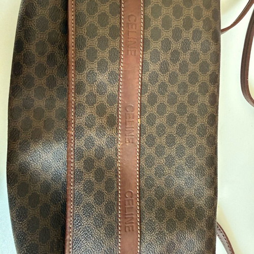 Celine vintage handbag used brown with strap