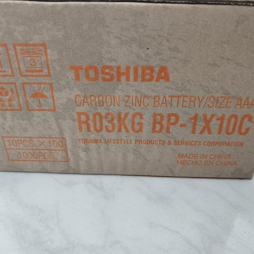 Toshiba Carbon Zinc AAA Batteries used, pack of 1000