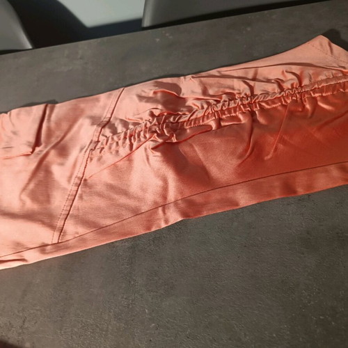 Pink satin fitted pants like new, size S