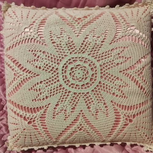 Two pillows with crocheted pillowcases new