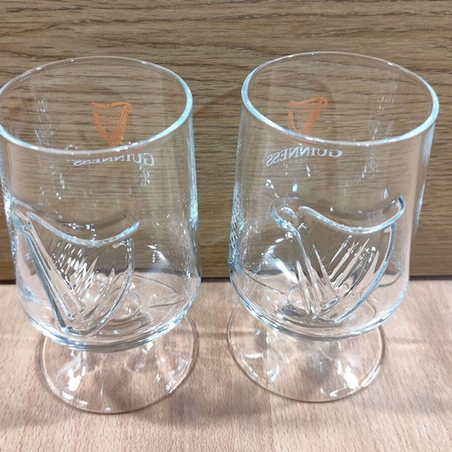 Guinness beer set of two promotional stemmed glasses 0.33lt new