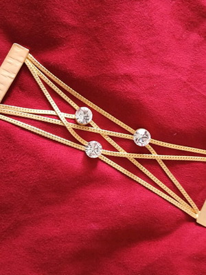 Evening bracelet gold color with strass new, steel