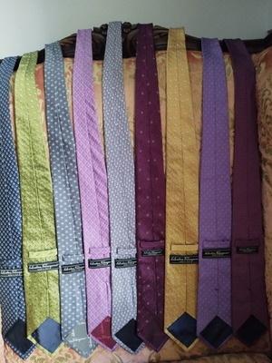 Salvatore Ferragamo silk ties collection like new, set of 9