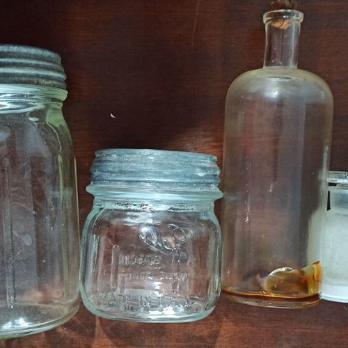 Collectible glass containers like new, set of 5 pieces