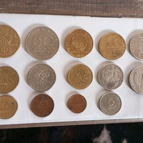 Greek drachma coin collection used