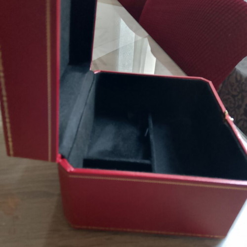 Authentic Cartier Crocodile box like new, red with gold details