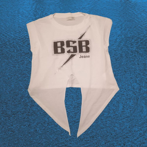 BSB Jeans sleeveless top with strass logo