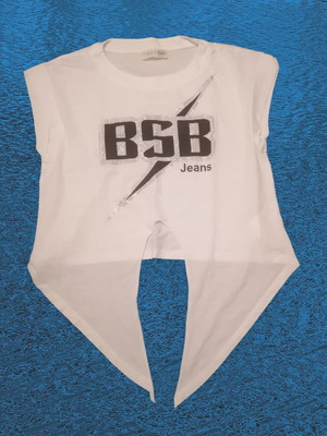 BSB Jeans sleeveless top with strass logo