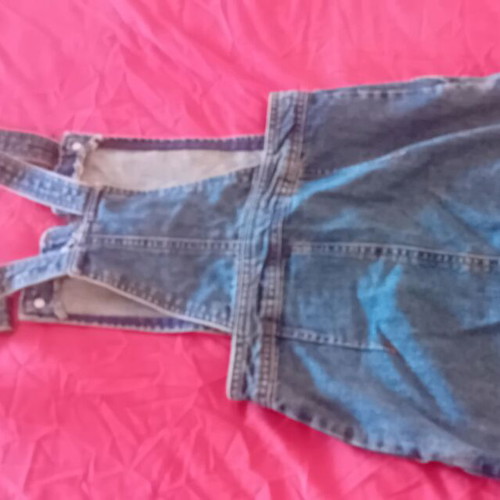 Denim short salopette like new, blue Pink Woman size S