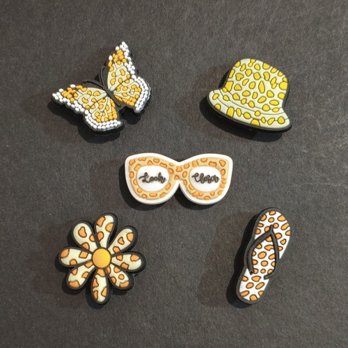 Crocs charms pins jibbitz set brand new yellow orange