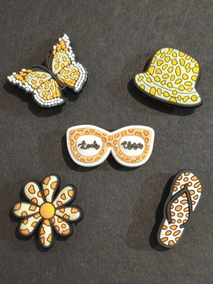 Crocs charms pins jibbitz set brand new yellow orange