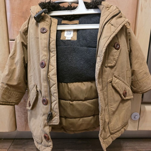 GAP toddler jacket with hood, brown, 12-18 months