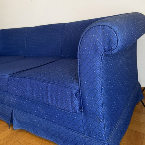 Sofa set used, blue, two-seater and three-seater