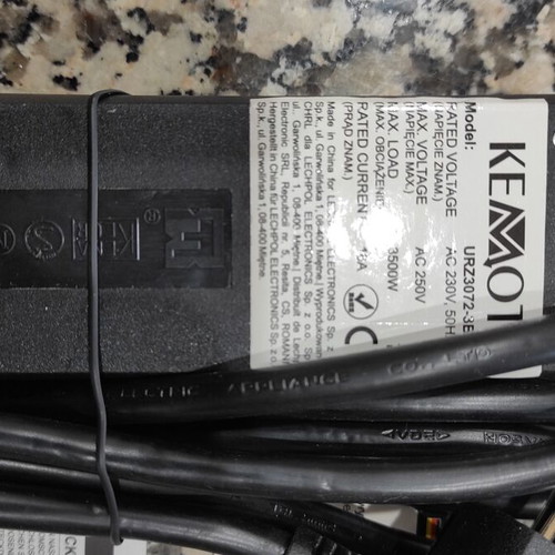 Black power strip 4 sockets with 3-meter cable 3x1.5mm