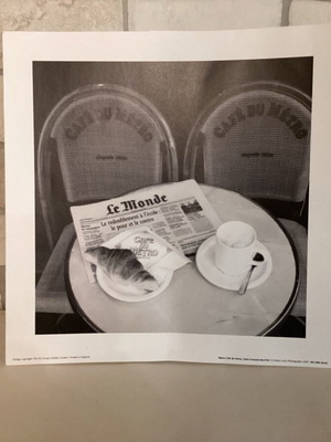 Breakfast in Paris black and white vintage photo like new