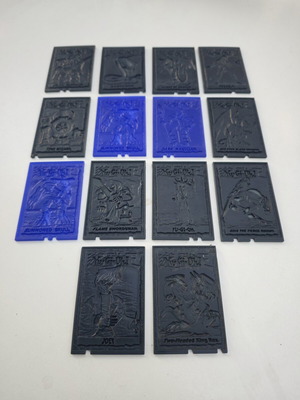Yu-Gi-Oh! collection of 14 plastic figures and cards like new