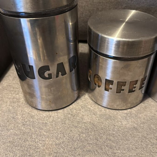 Jars like new, set of 3 for sugar and coffee