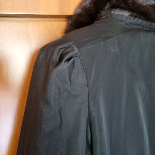 Mink fur coat single-piece handmade like new, black