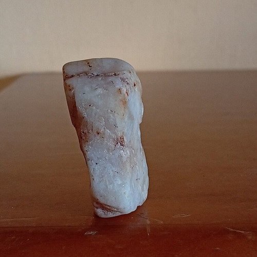 Raw white quartz crystal, semi-transparent