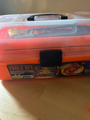 Children's tool kit used, large case with compressor and accessories