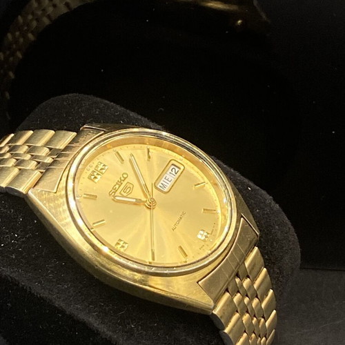 Seiko 5 Datejust Automatic men's watch like new, gold plated