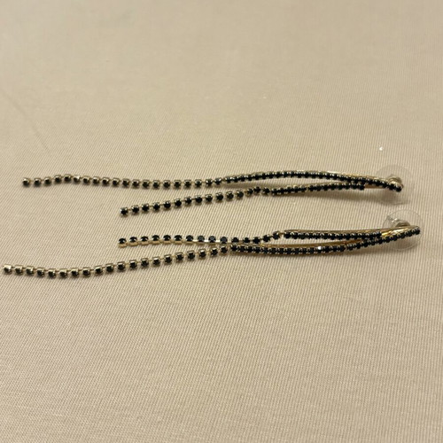Women's earrings, black and gold