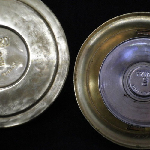 Antique Erhard closed ashtray used, brass made in Germany
